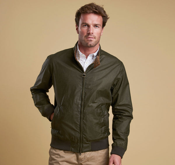 Barbour MWX1350-OL51 LightWeight Royston Bomber Jacket OLIVE Green
