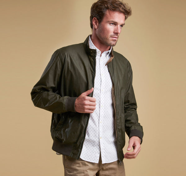 Barbour MWX1350-OL51 LightWeight Royston Bomber Jacket OLIVE Green