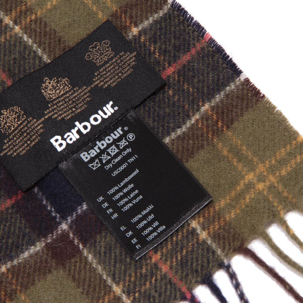 Barbour USC0001-TN11  Tartan Lambswool Scarf Olive Green