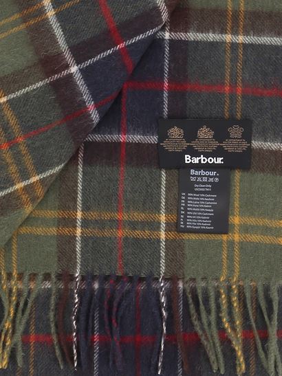 Barbour USC0001-TN11  Tartan Lambswool Scarf Olive Green