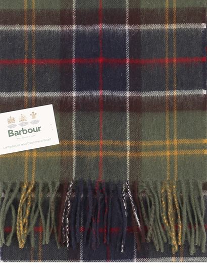 Barbour USC0001-TN11  Tartan Lambswool Scarf Olive Green