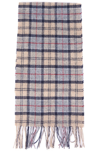 Barbour USC0001-TN32Tartan Lambswool Scarf BEIGE GREY Sciarpa Uomo