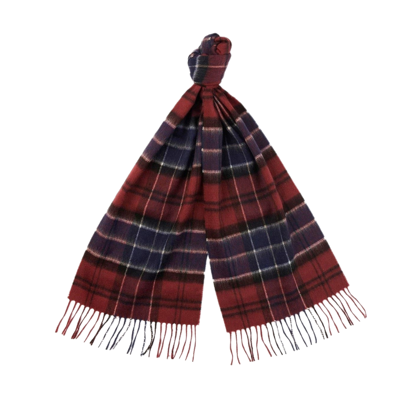 Barbour USC0002-TN21 Merino Cashmere Tartan Scarf BORDEAUX