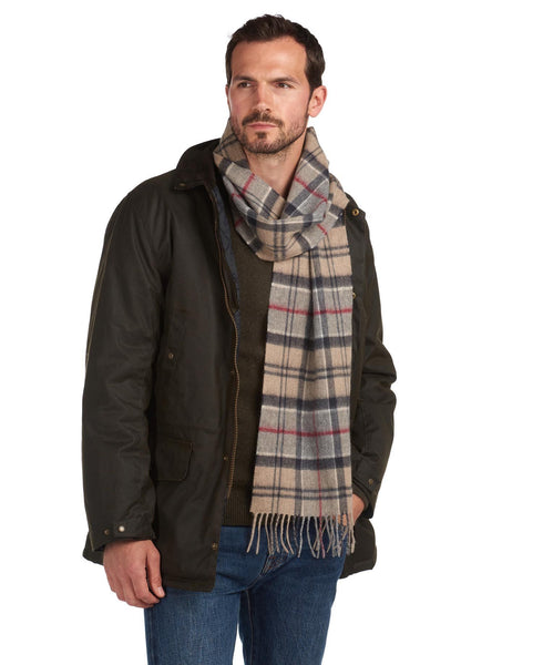 Barbour USC0002-TN32 Merino Cashmere Tartan Scarf BEIGE