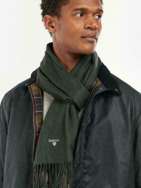 Barbour USC0008-GN89 Plain Lambswool Scarf FOREST GREEN