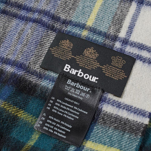 Barbour USC0137-GN11 New Check Tartan Scarf Wool-Cashmere Black-Watch GREEN
