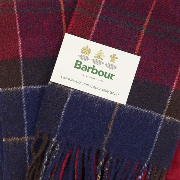 Barbour USC0157-RE35  Holden Check Tartan Scarf BORDEAUX