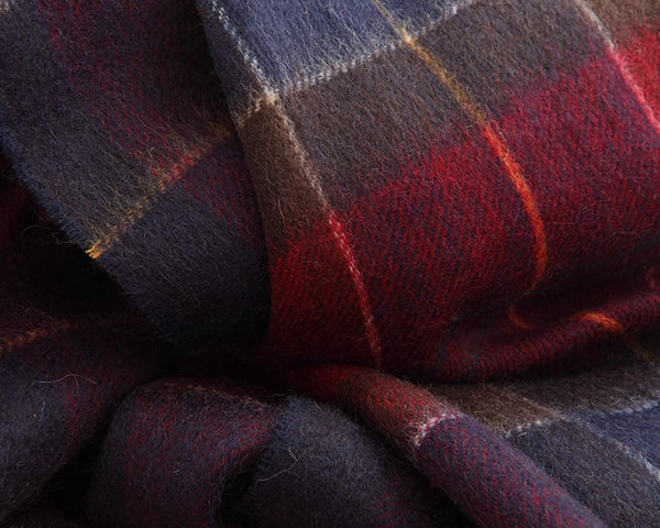 Barbour USC0157-RE35  Holden Check Tartan Scarf BORDEAUX