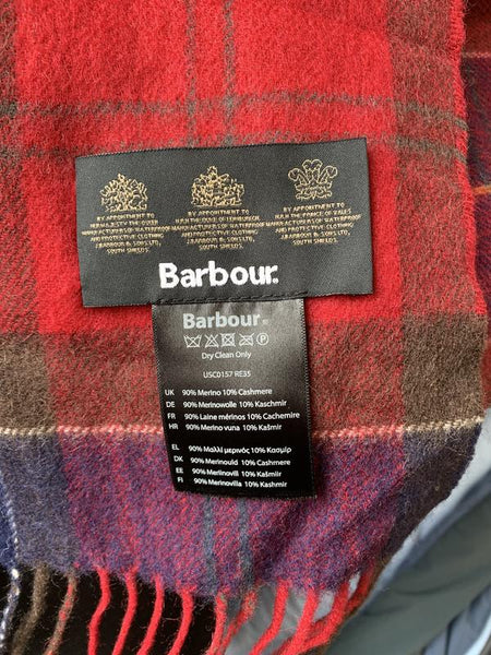Barbour USC0157-RE35  Holden Check Tartan Scarf BORDEAUX