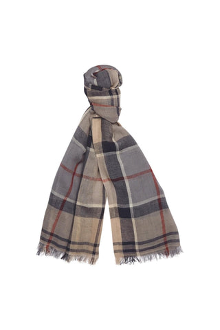 Barbour USC0315-TN32 Welton Tartan Summer Scarf STONE DRESS TARTAN