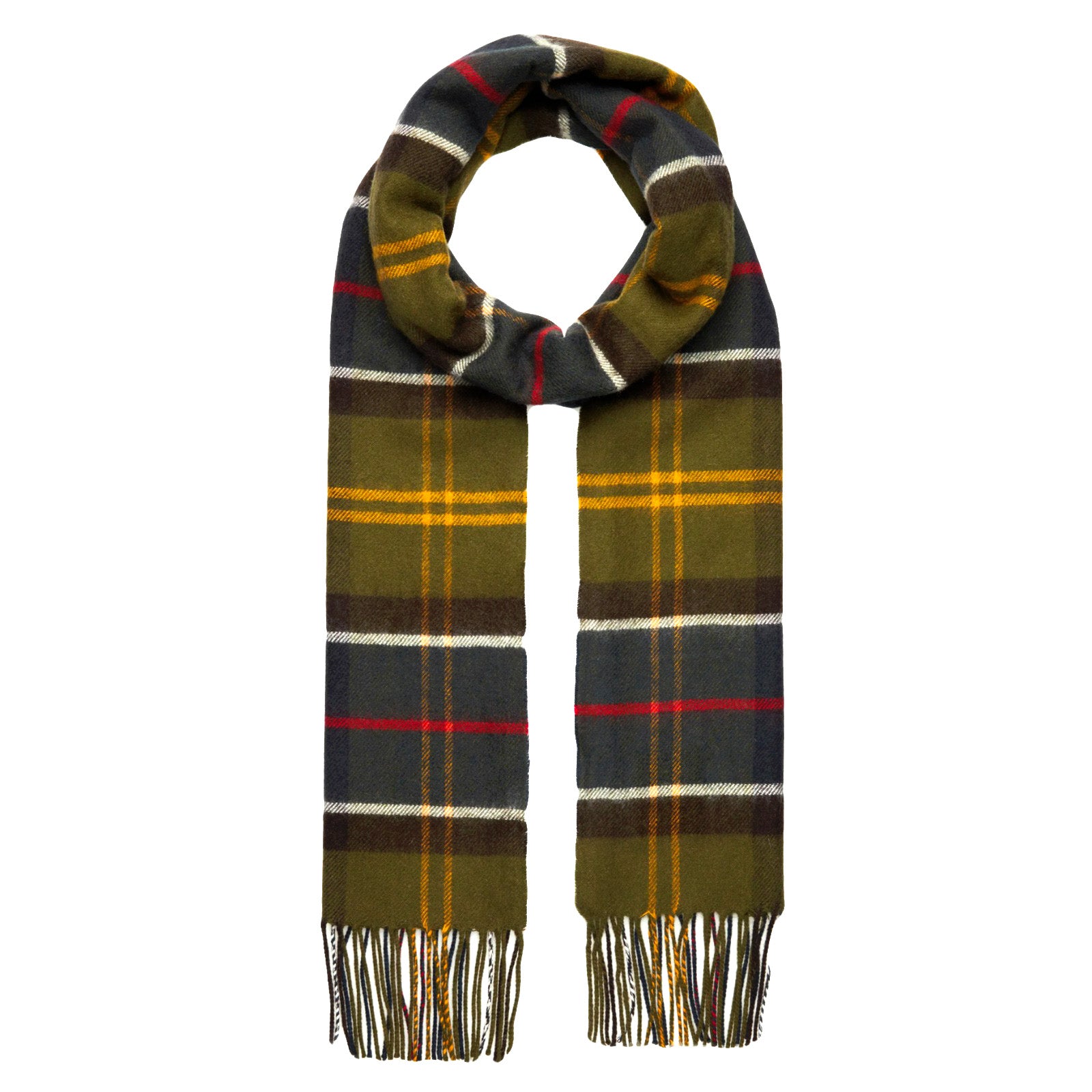 Barbour USC0324-TN11 Yaxley Tartan Scarf NAVY-GREEN
