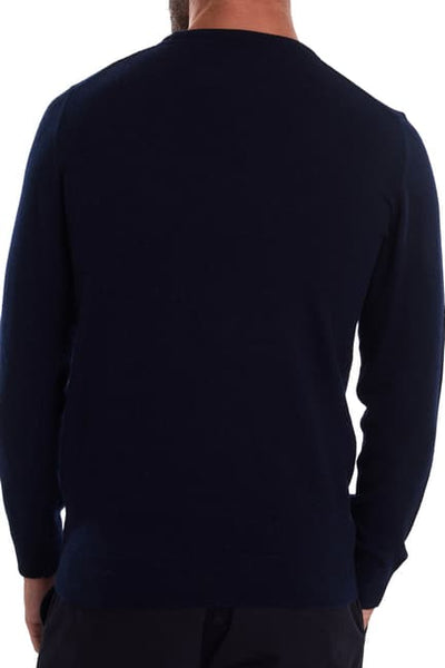 BARBOUR MKN0345-NY71 Essential Lambswool C-Neck Pullover NAVY Blue