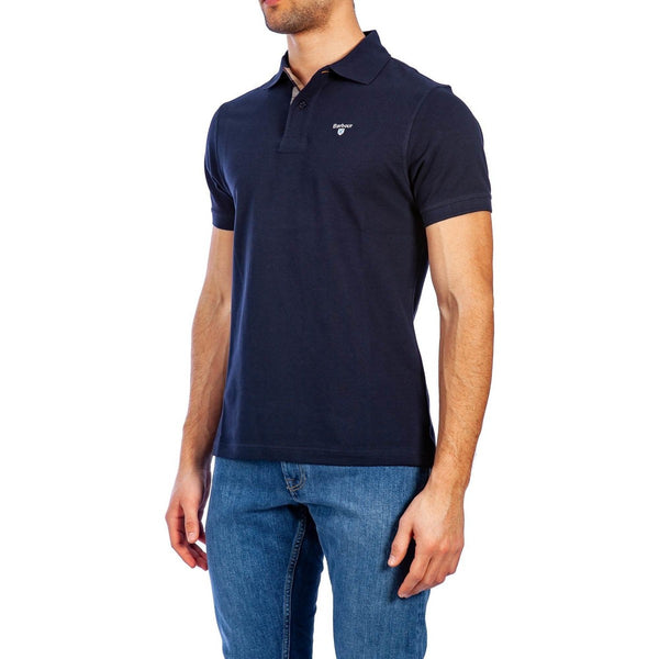 Barbour bapol0119-NY31 Polo Piquet Tartan Short Sleeves NAVY Blue