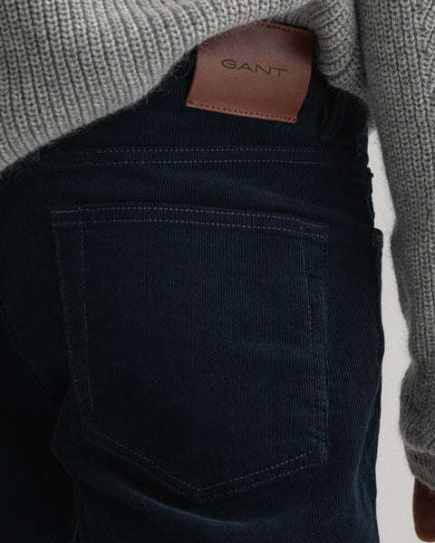 GANT 1000291-410 Haves Cord Jeans 5 Pockets In Velvet 1000 Stripes Stretch NAVY BLUE