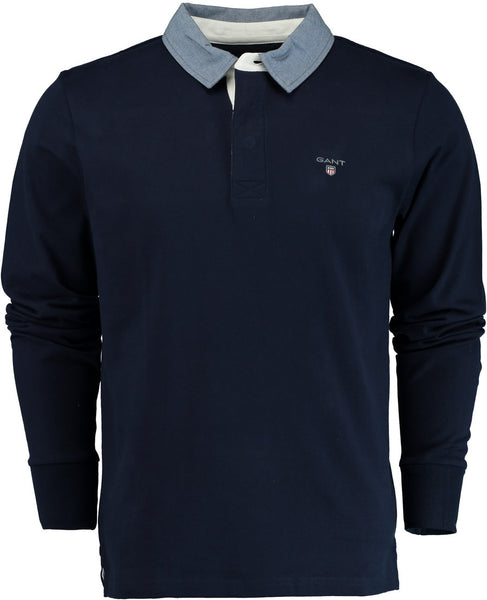 GANT 2005030-433 Originale Heavy Rugger Polo Manica Lunga BLU NAVY