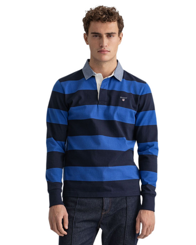 GANT 2005031-436 The Original Barstripe Heavy Rugger Polo LS COLLEGE BLUE