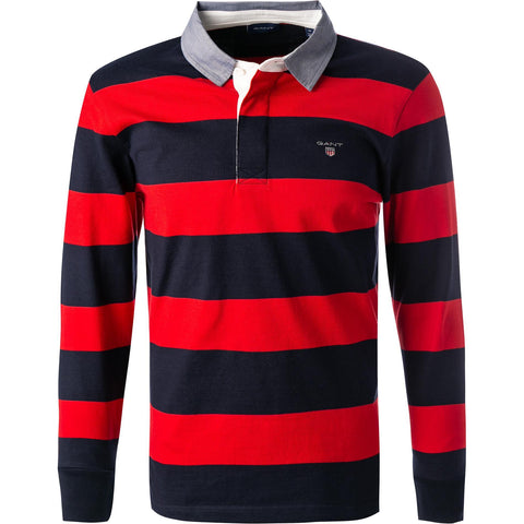 GANT 2005031-620 The Original Barstripe Heavy Rugger Polo LS NAVY RED