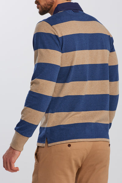 GANT 2005051-295 The Original Barstripe Heavy Rugger Polo LS DARK SAND MELANGE