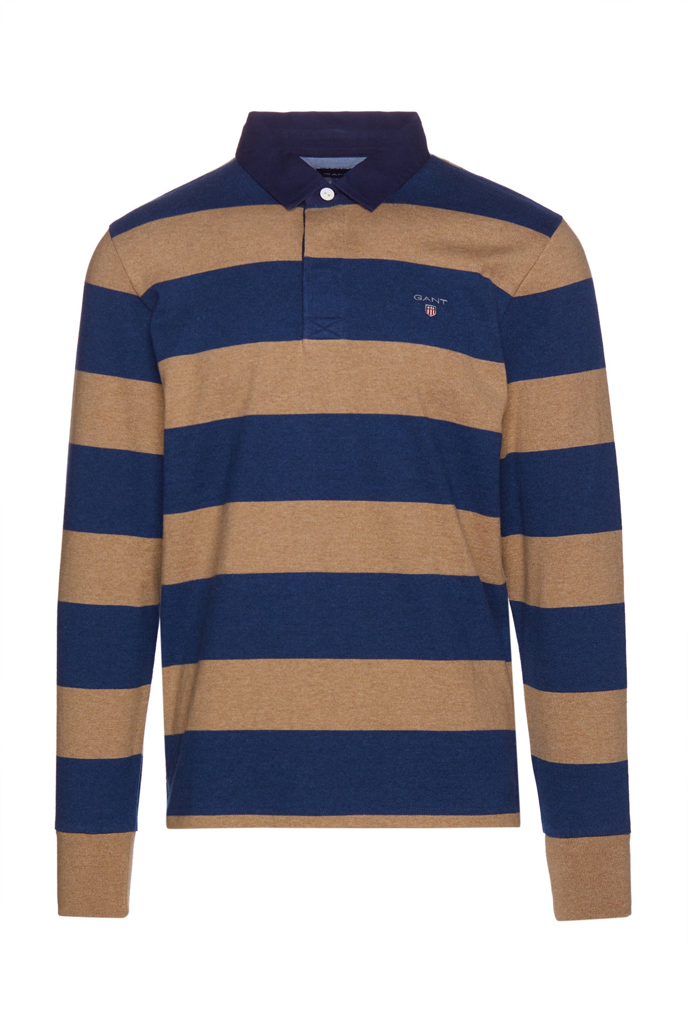 GANT 2005051-295 The Original Barstripe Heavy Rugger Polo LS DARK SAND MELANGE