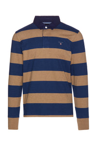 GANT 2005051-295 The Original Barstripe Heavy Rugger Polo LS DARK SAND MELANGE