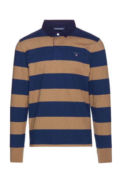 GANT 2005051-295 The Original Barstripe Heavy Rugger Polo LS DARK SAND MELANGE