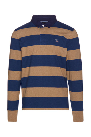 GANT 2005051-295 The Original Barstripe Heavy Rugger Polo LS DARK SAND MELANGE