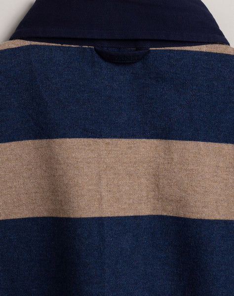 GANT 2005051-295 The Original Barstripe Heavy Rugger Polo LS DARK SAND MELANGE