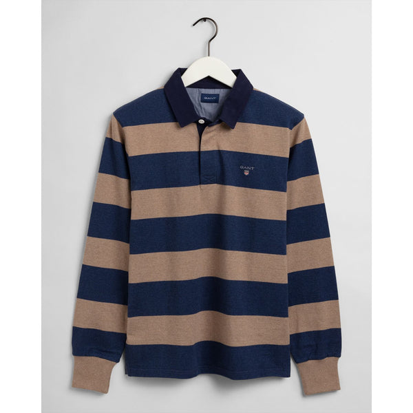 GANT 2005051-295 The Original Barstripe Heavy Rugger Polo LS DARK SAND MELANGE