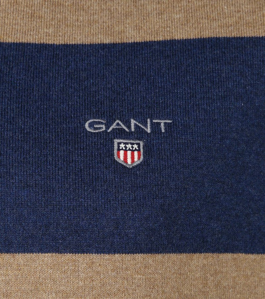 GANT 2005051-295 The Original Barstripe Heavy Rugger Polo LS DARK SAND MELANGE