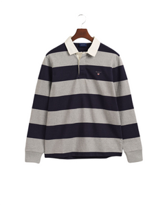 GANT 2005092-093 The Original Barstripe Heavy Rugger Polo LS GRAY MELANGE