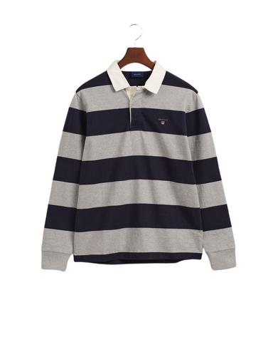 GANT 2005092-093 The Original Barstripe Heavy Rugger Polo LS GREY MELANGE