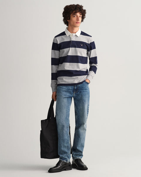 GANT 2005092-093 The Original Barstripe Heavy Rugger Polo LS GRAY MELANGE