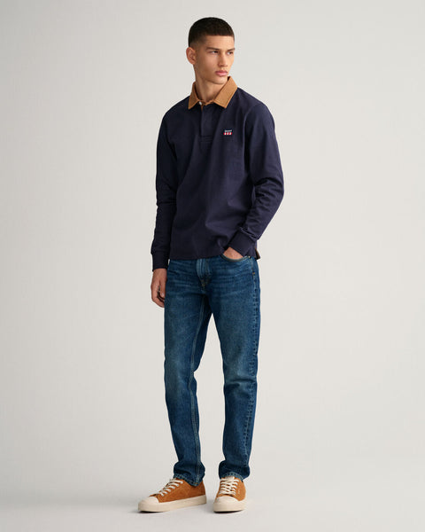GANT 2005094-433 Corduroy Collar Heavy Rugger Polo BLU NAVY