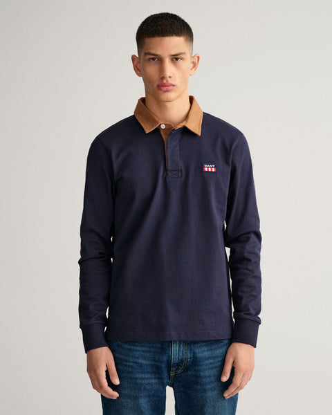 GANT 2005094-433 Corduroy Collar Heavy Rugger Polo BLU NAVY