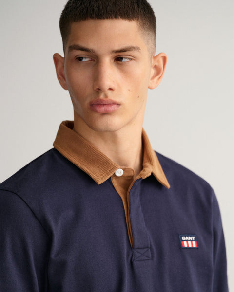 GANT 2005094-433 Corduroy Collar Heavy Rugger Polo BLU NAVY