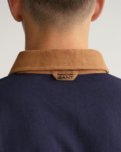 GANT 2005094-433 Corduroy Collar Heavy Rugger Polo BLU NAVY