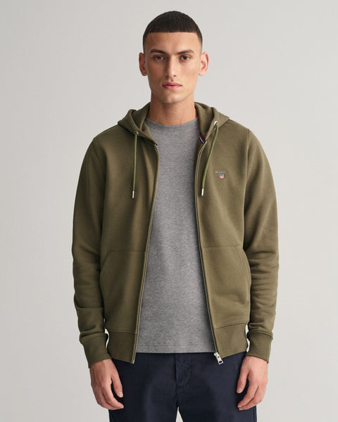 GANT 2046011-301 Felpa The Original Full-Zip Hoodie Sweat RACING GREEN