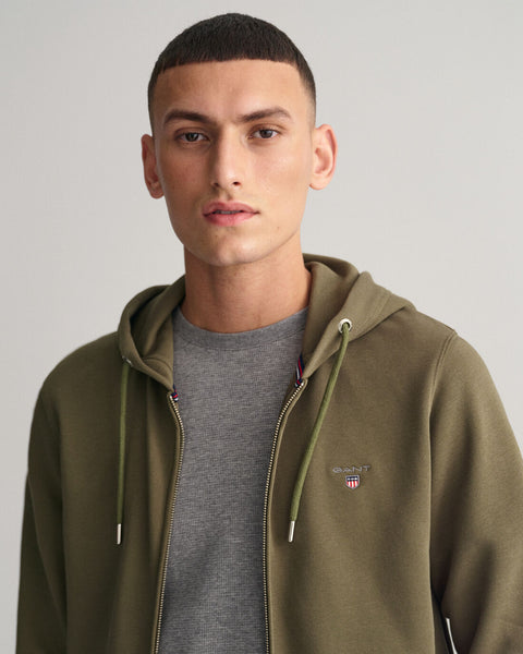 GANT 2046011-301 Felpa The Original Full-Zip Hoodie Sweat RACING GREEN