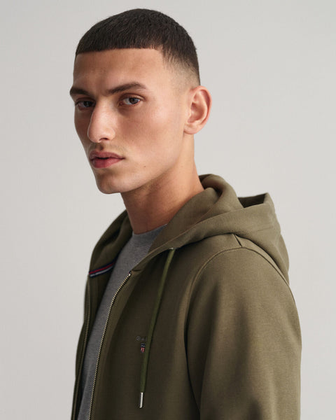 GANT 2007059-301 The Original Full-Zip Hoodie Sweatshirt RACING GREEN