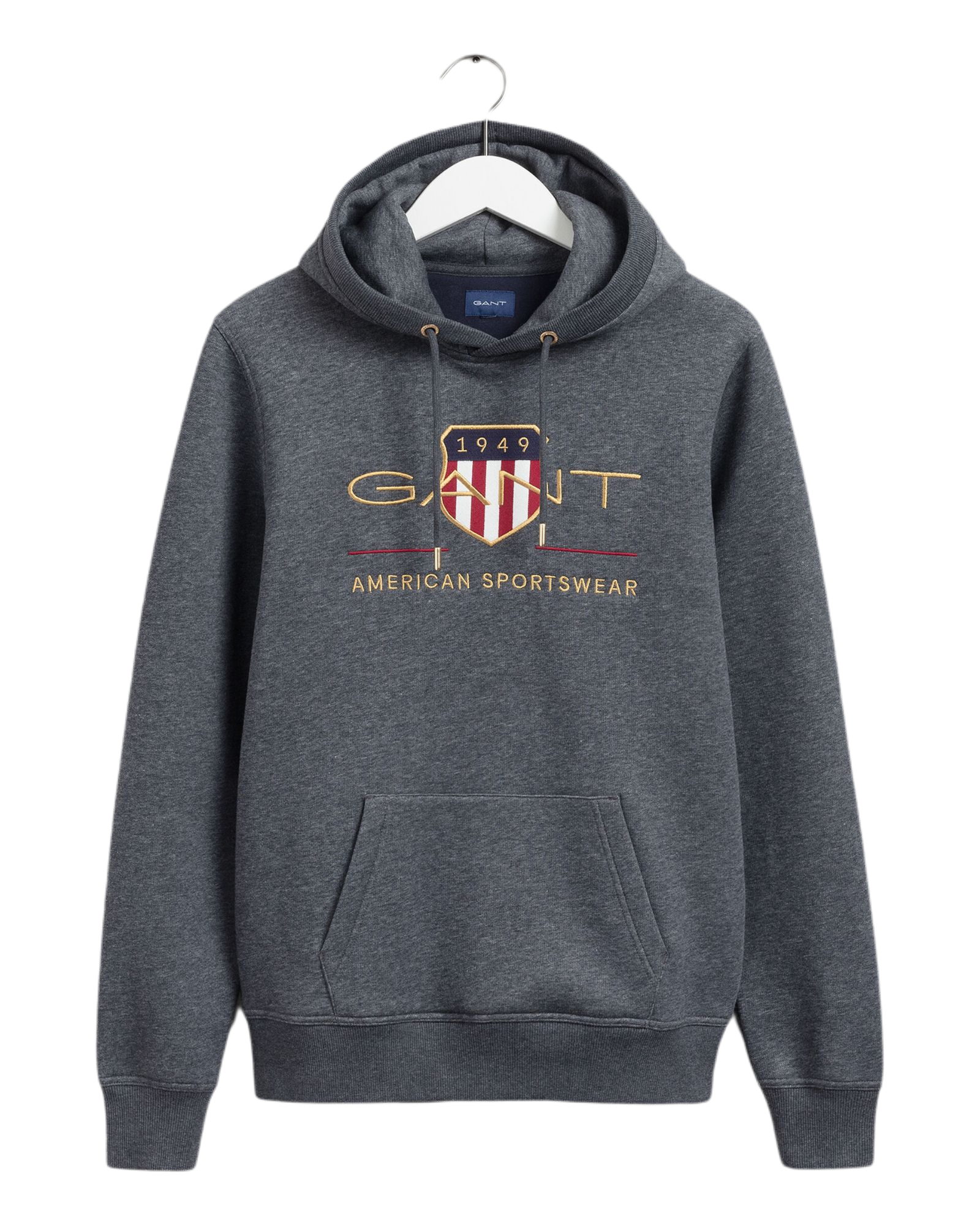 GANT 2046056-095 The Original Archive Shield Hoodie Sweatshirt GREY Felpa Uomo