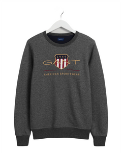 GANT 2046071-095 The Original Archive Shield C-Neck Sweatshirt GREY Felpa Uomo