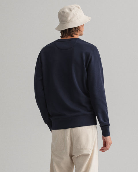 GANT 2046072-433 The Original C-Neck Sweatshirt BLU NAVY Felpa Uomo