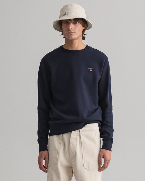 GANT 2046072-433 The Original C-Neck Sweatshirt BLU NAVY Felpa Uomo
