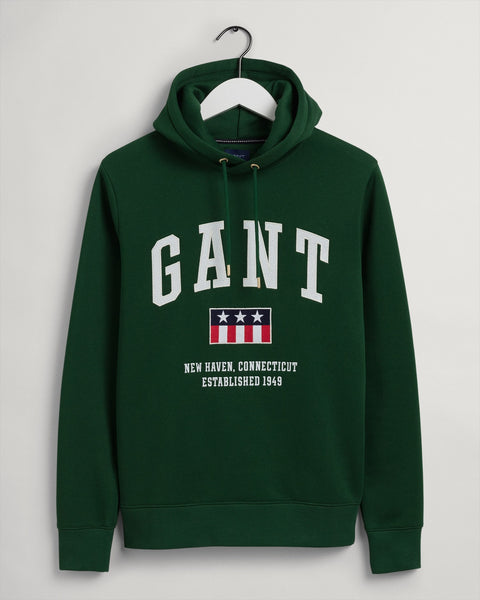 GANT 2047069-338 Tag Sweat Hoodie Felpa Uomo EDEN GREEN