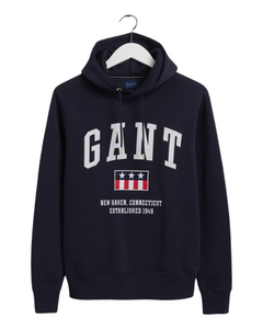 GANT 2047069-433 Tag Sweat Hoodie Felpa Uomo BLU NAVY