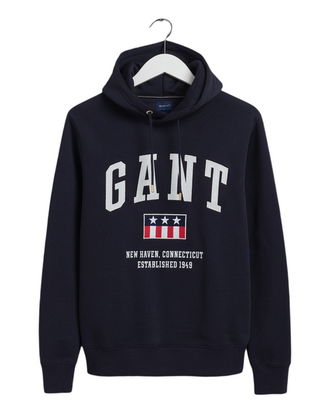 GANT 2047069-433 Tag Sweat Hoodie Felpa Uomo BLU NAVY