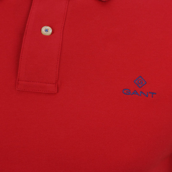 GANT 2052003-620 Contrast Collar Pique' Polo SS Rugger BRIGHT RED