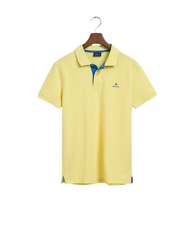 GANT 2052003-719 Contrast Collar Pique' Polo SS Rugger CLEAR YELLOW