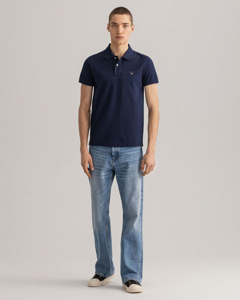 GANT 2202-433 Original Slim Pique' SS Rugger Polo NAVY BLUE