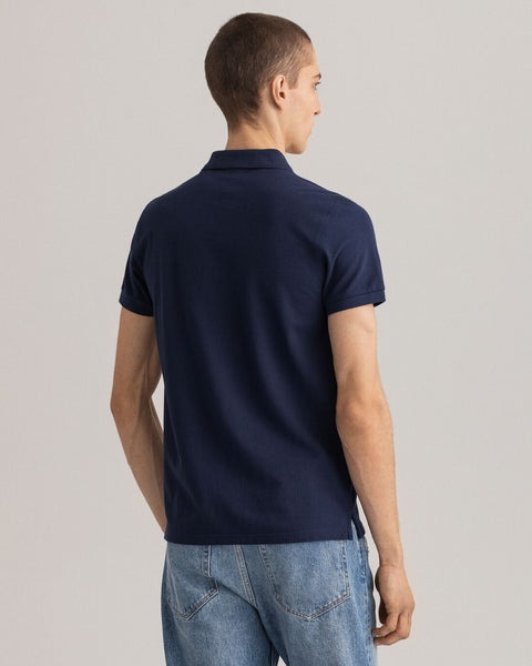 GANT 2202-433 Original Slim Pique' SS Rugger Polo NAVY BLUE